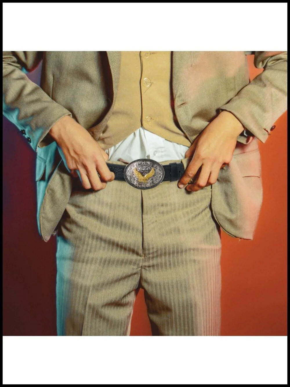Men's Western Leather Belt with Engraved Buckle - Brown – Adjustable